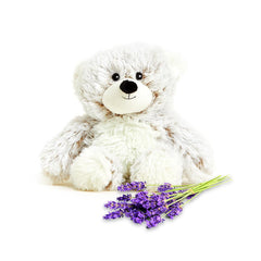 Warmies Marshmallow Bear front view, a cuddly microwavable plush for cozy warmth.