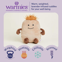 Warmies Potato plush weighted hug for calm snuggles.