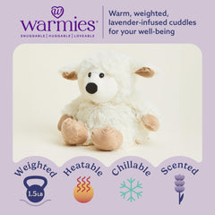 Warmies Sheep microwave-warming plush offers cozy snuggles and comfort.