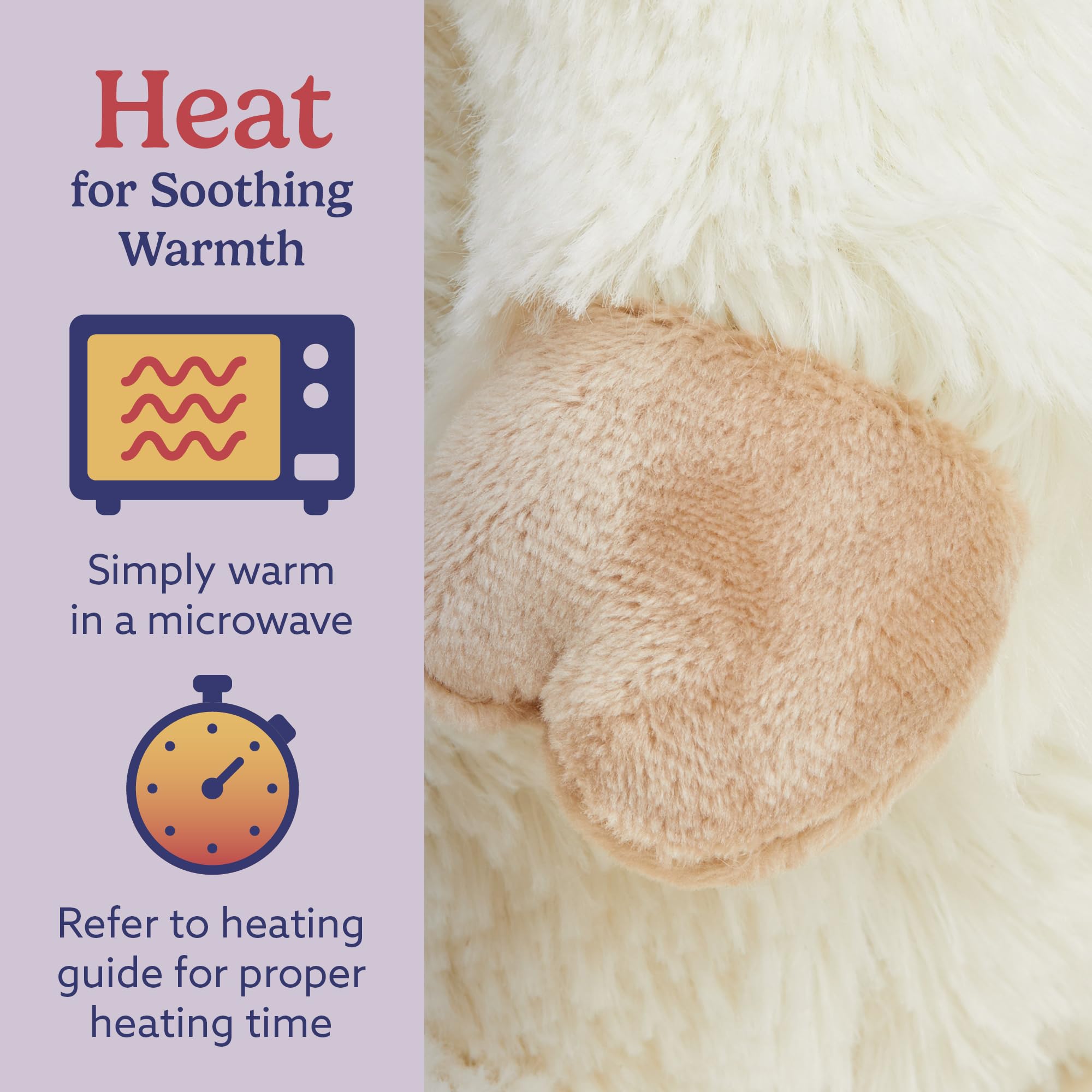 Warmies Sheep weighted plush creates a comforting, hug-like feel.