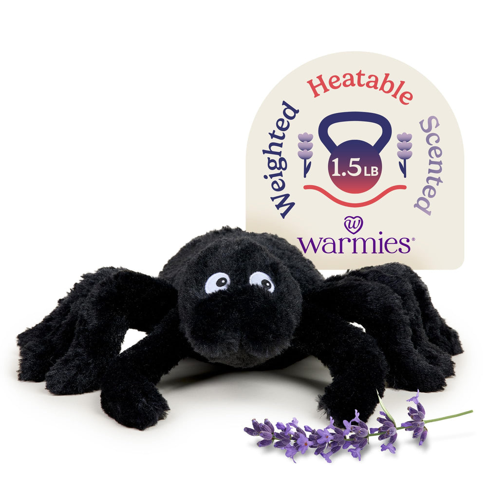 Warmies Spider microwavable plush provides cozy heat for relaxing evenings.