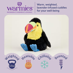 Warmies Toucan weighted plush toy for a comforting hug.