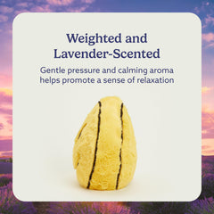 Warmies weighted plush with grain filling offers comforting heft during cuddles.