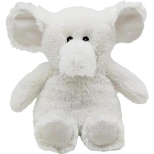 Warmies White Elephant microwavable plush provides soothing warmth with lavender aroma.