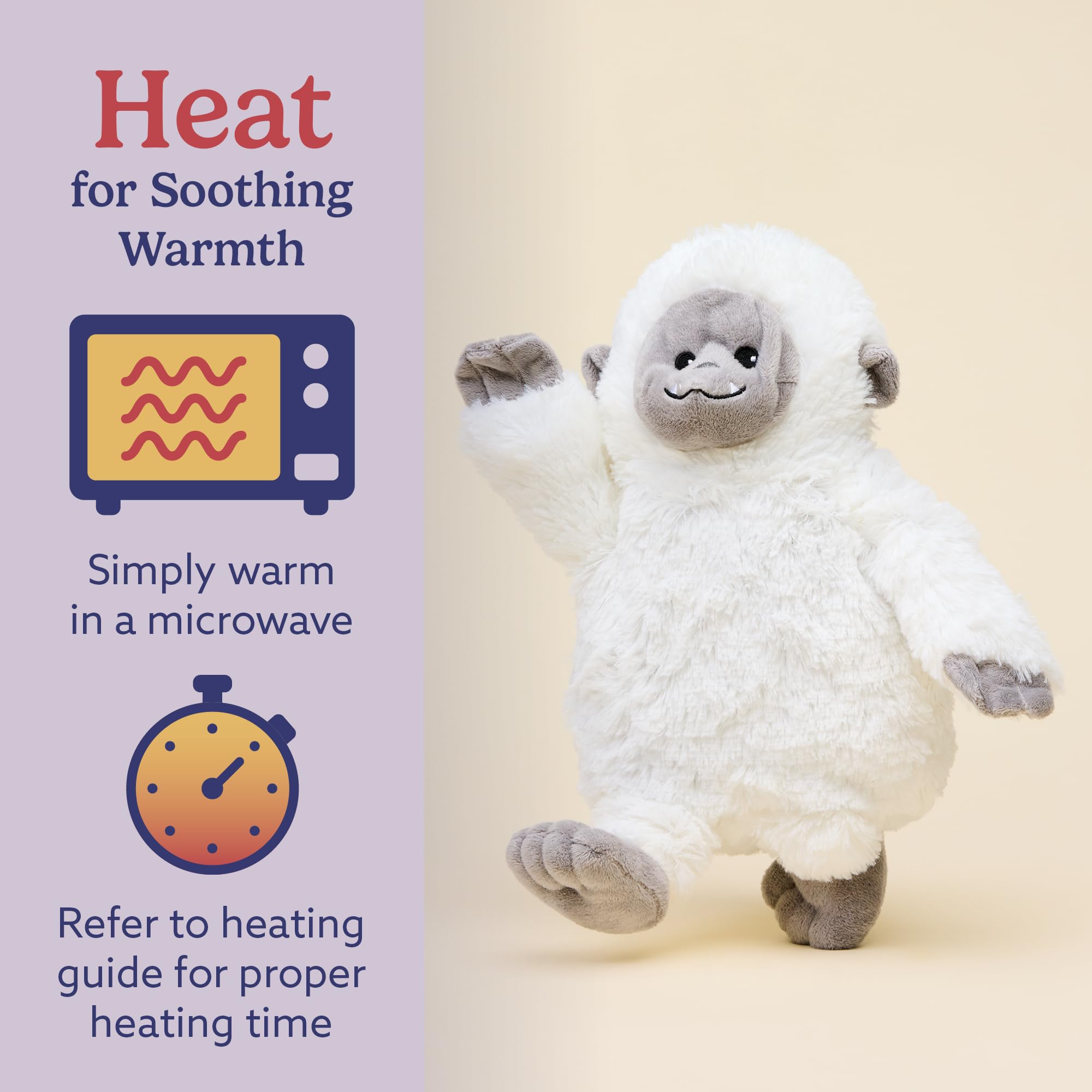 Warmies Yeti chill option for a refreshing cool touch.