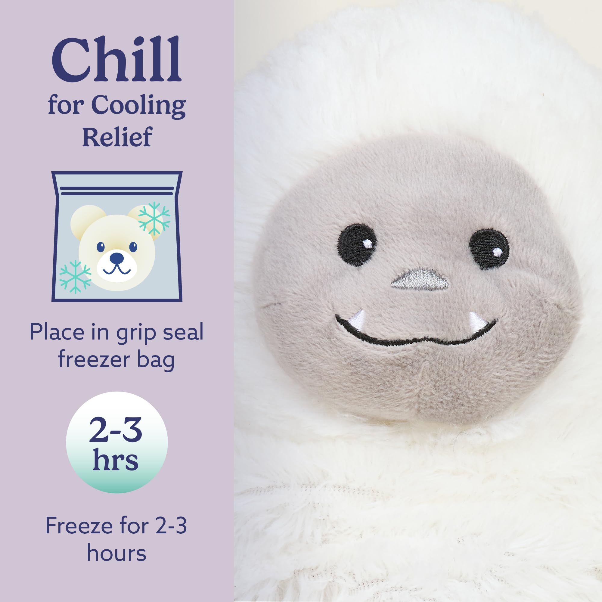 Warmies Yeti lavender scent enhances cozy bedtime ambiance.
