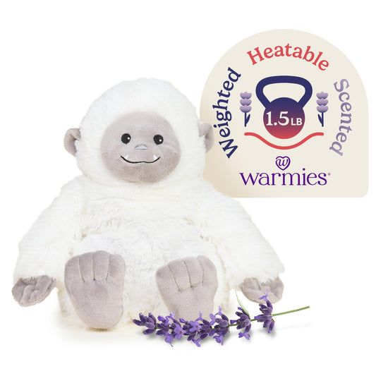Warmies Yeti plush ready to warm you with soothing heat.