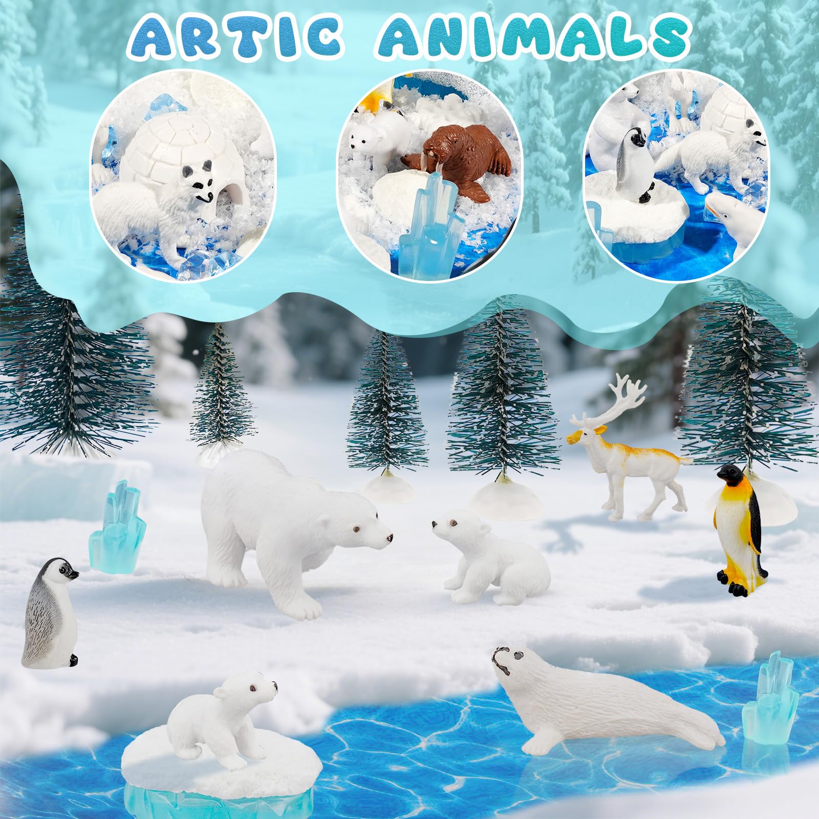 Warmtree miniature Arctic animal figure for storytelling and learning crafts