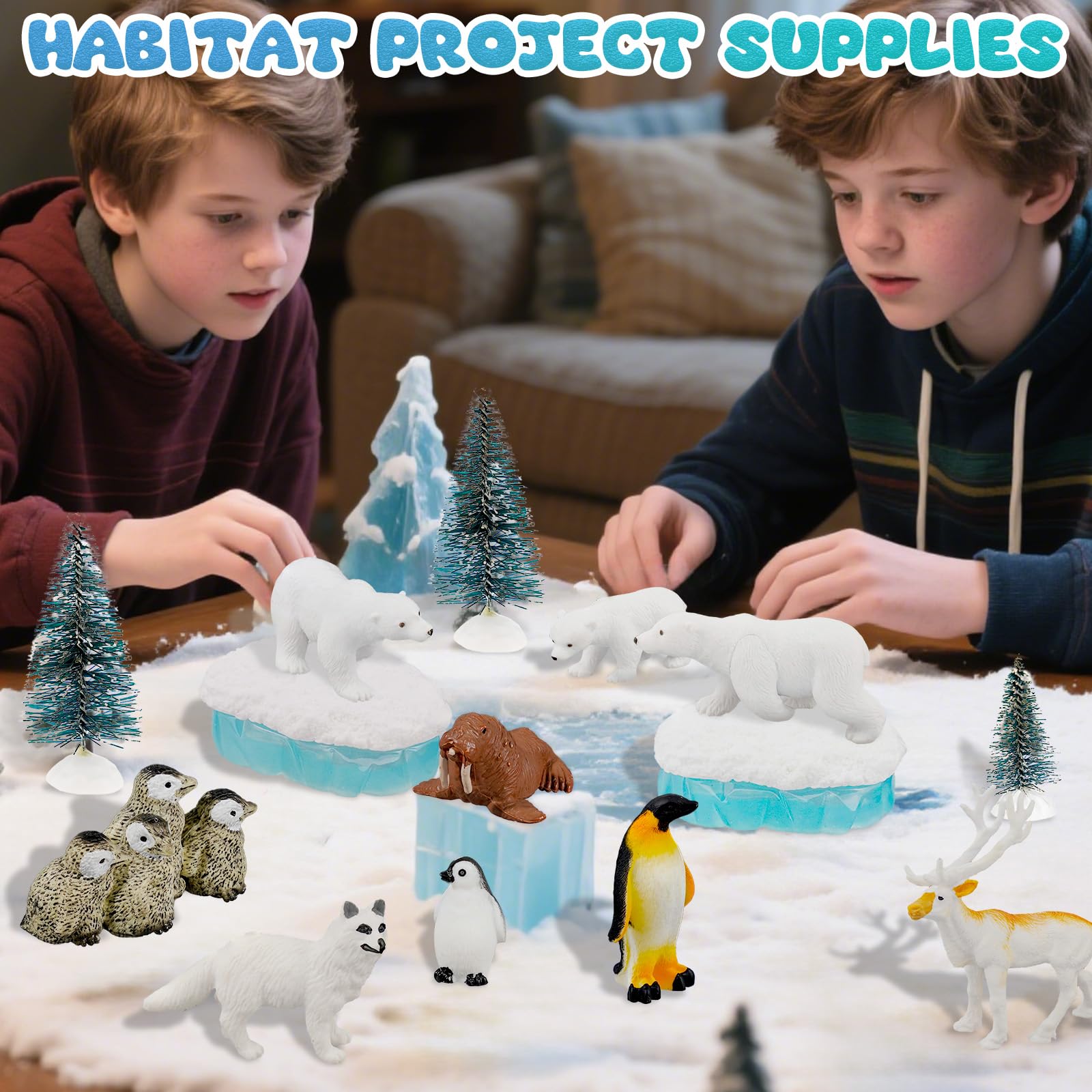 Warmtree green mini pine tree decor adds realistic icy landscapes