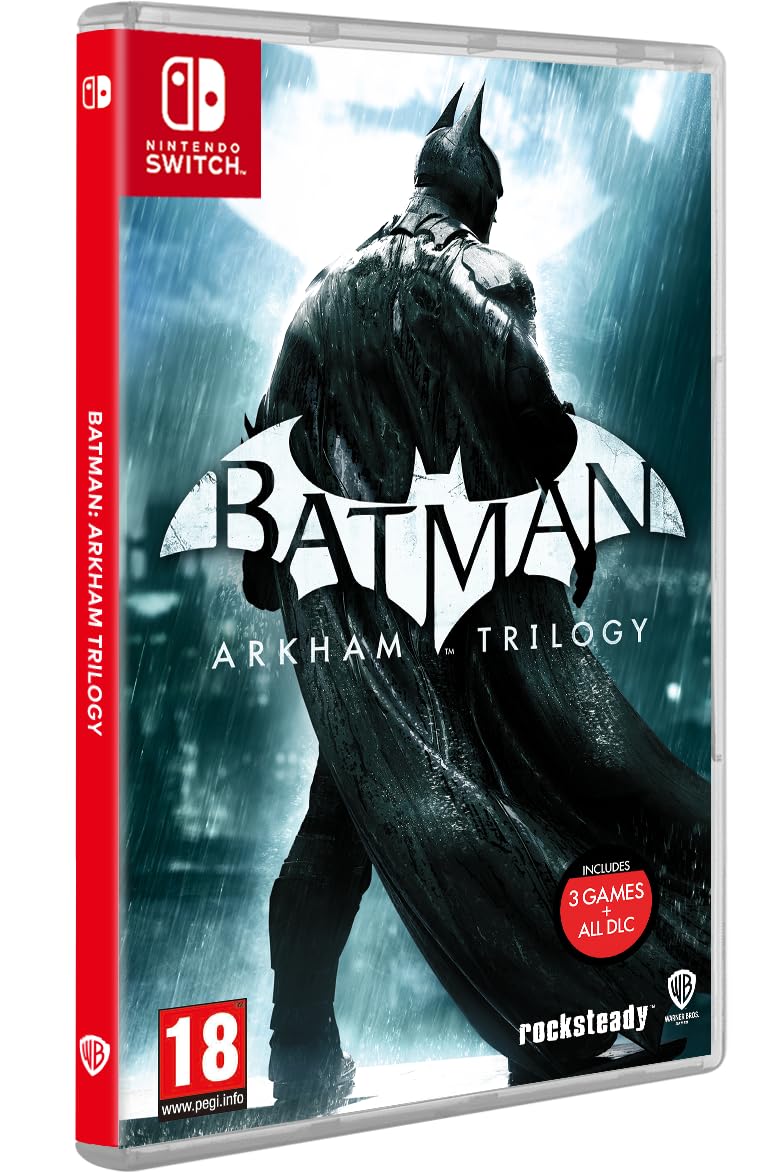 Warner Bros Batman Arkham Trilogy Switch gameplay scene shows portable action on the go.