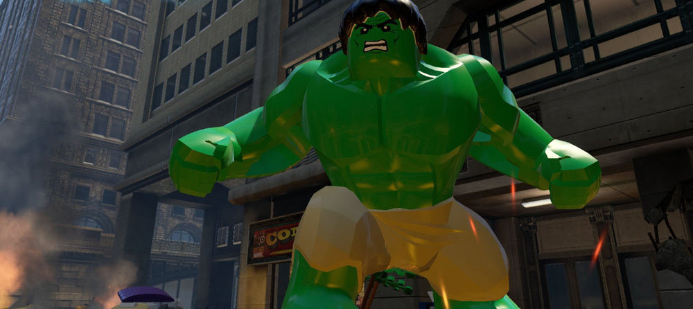 WARNER BROS LEGO Marvel's Avengers PS4 open-world exploration vibes.