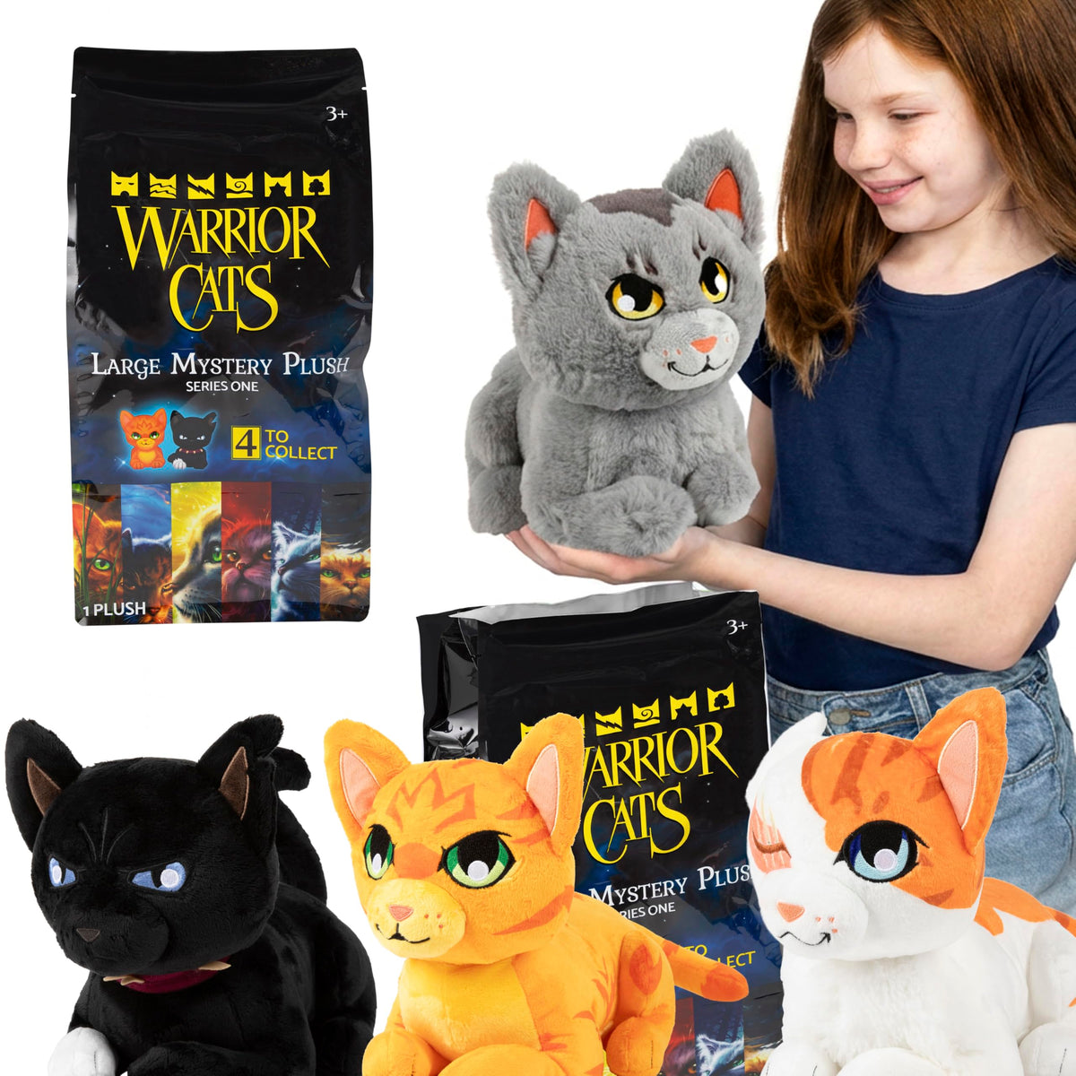 Warrior Cats front packaging showing official merch and blind bag excitement
