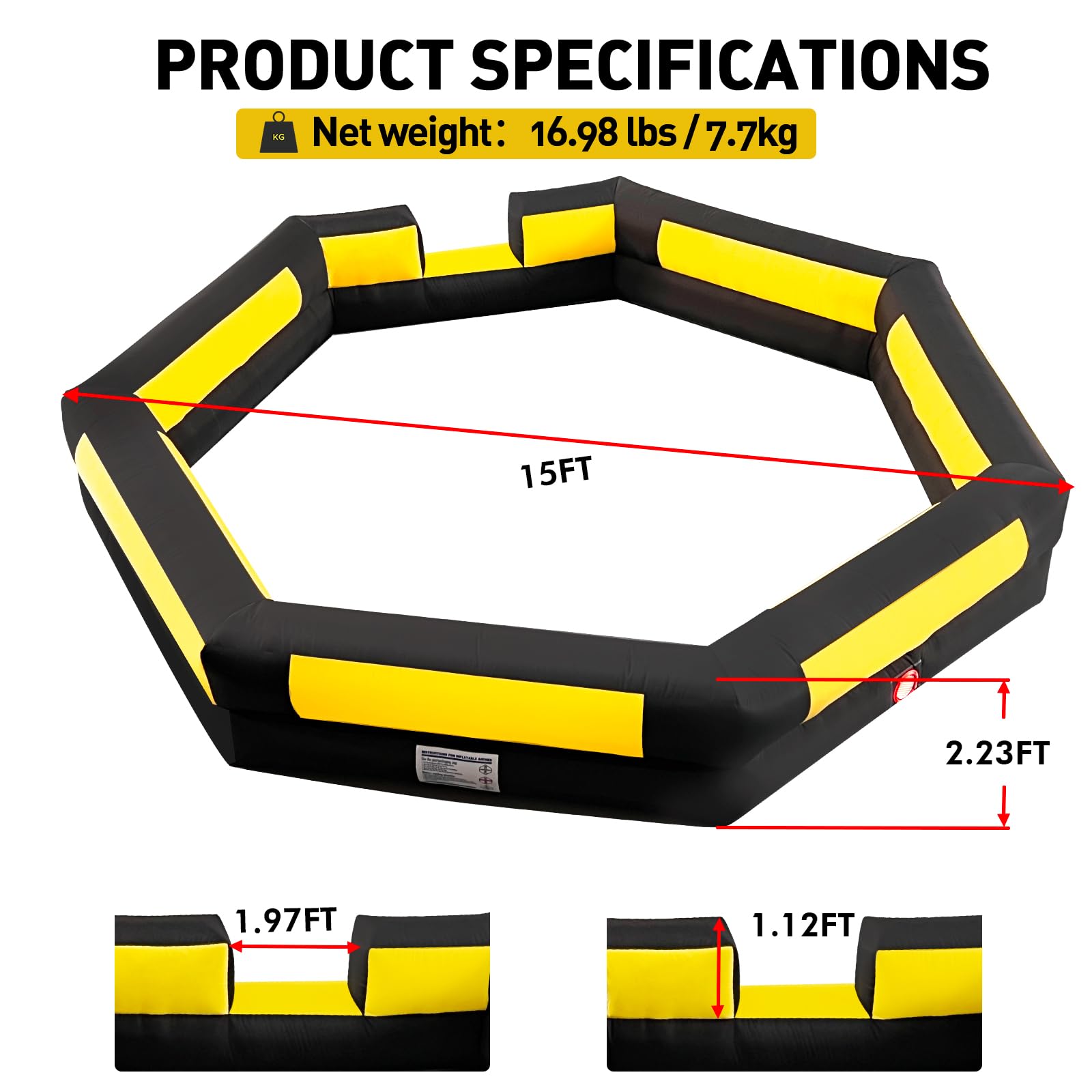 Warsun inflatable pit entry with notches for easy access