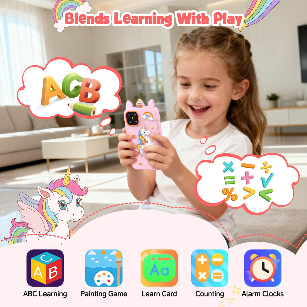 WARWARS toddler phone with 15 stickers encourages creative photo customization.
