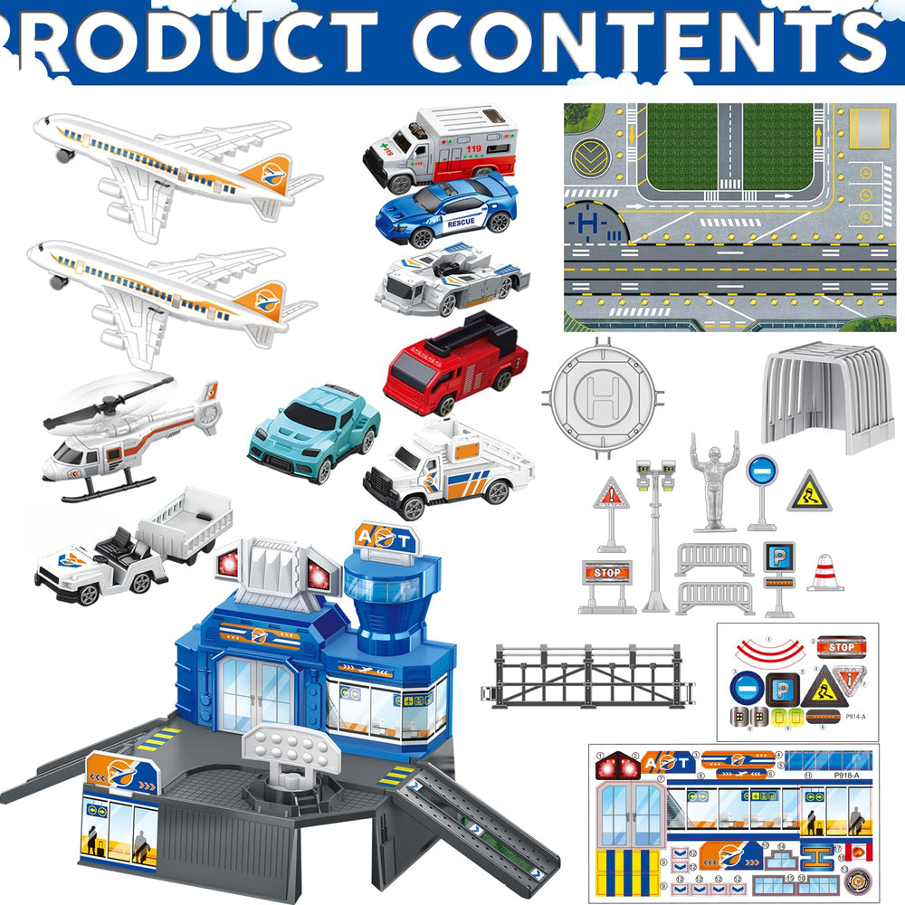 WASAiKA airport playset helicopter landing adds dynamic play scenarios