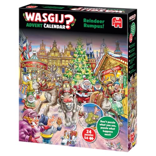 Wasgij Christmas Advent Calendar 2025 door puzzle, encouraging imaginative problem solving each day.
