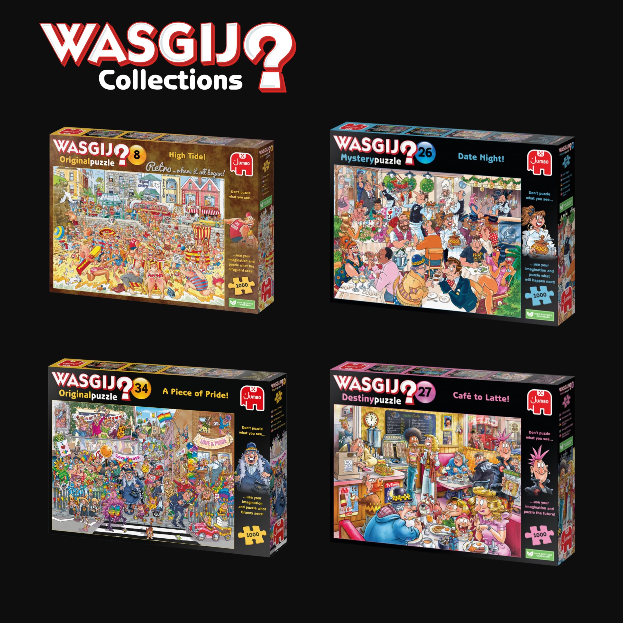 Wasgij Destiny 27 family puzzle night ready with a 1000-piece challenge.