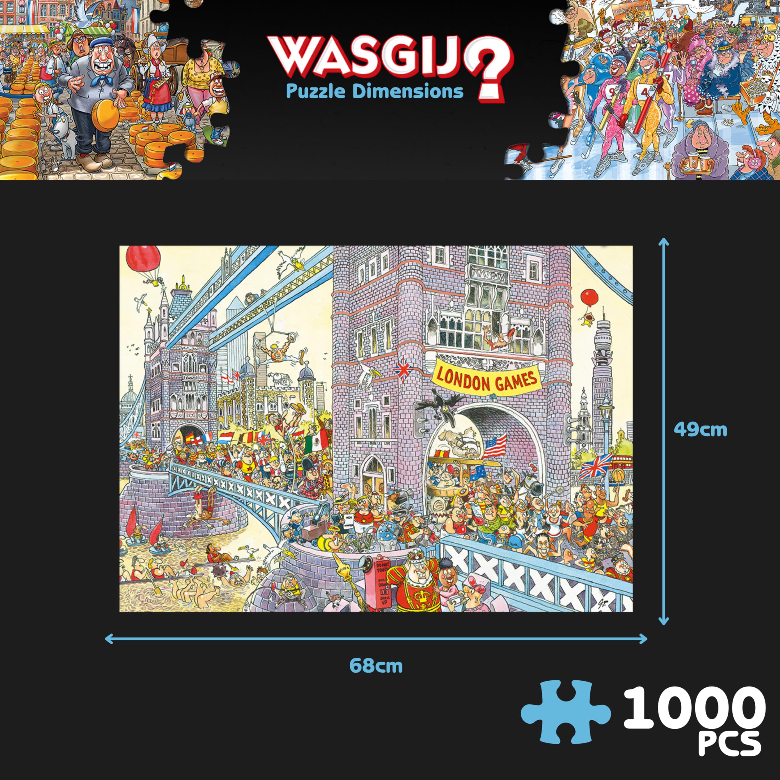 Wasgij Retro Mystery 8 1000-piece board with precise die-cut pieces for smooth assembly