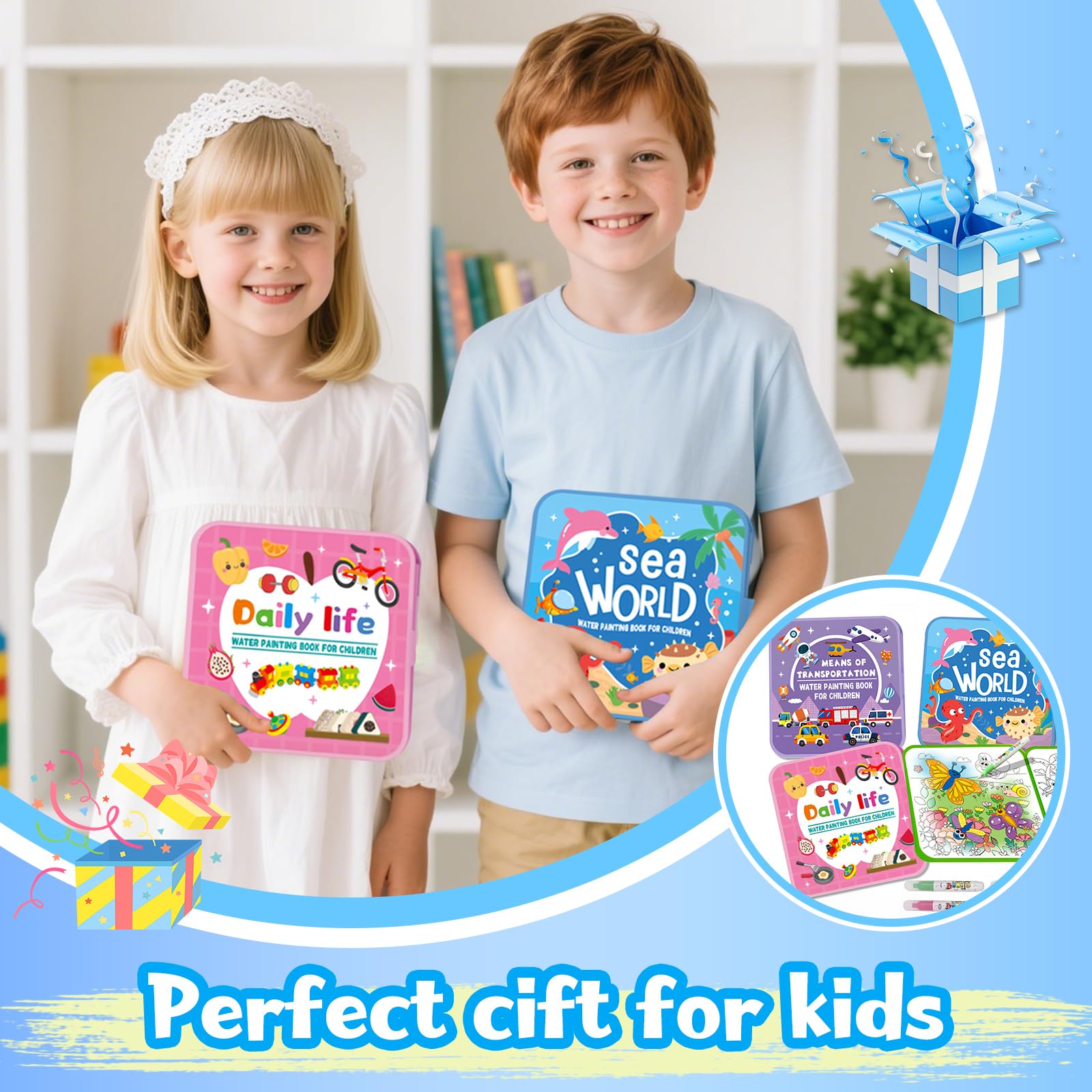 Travel-friendly Water Painting Book for Kids for hands-on art on the go