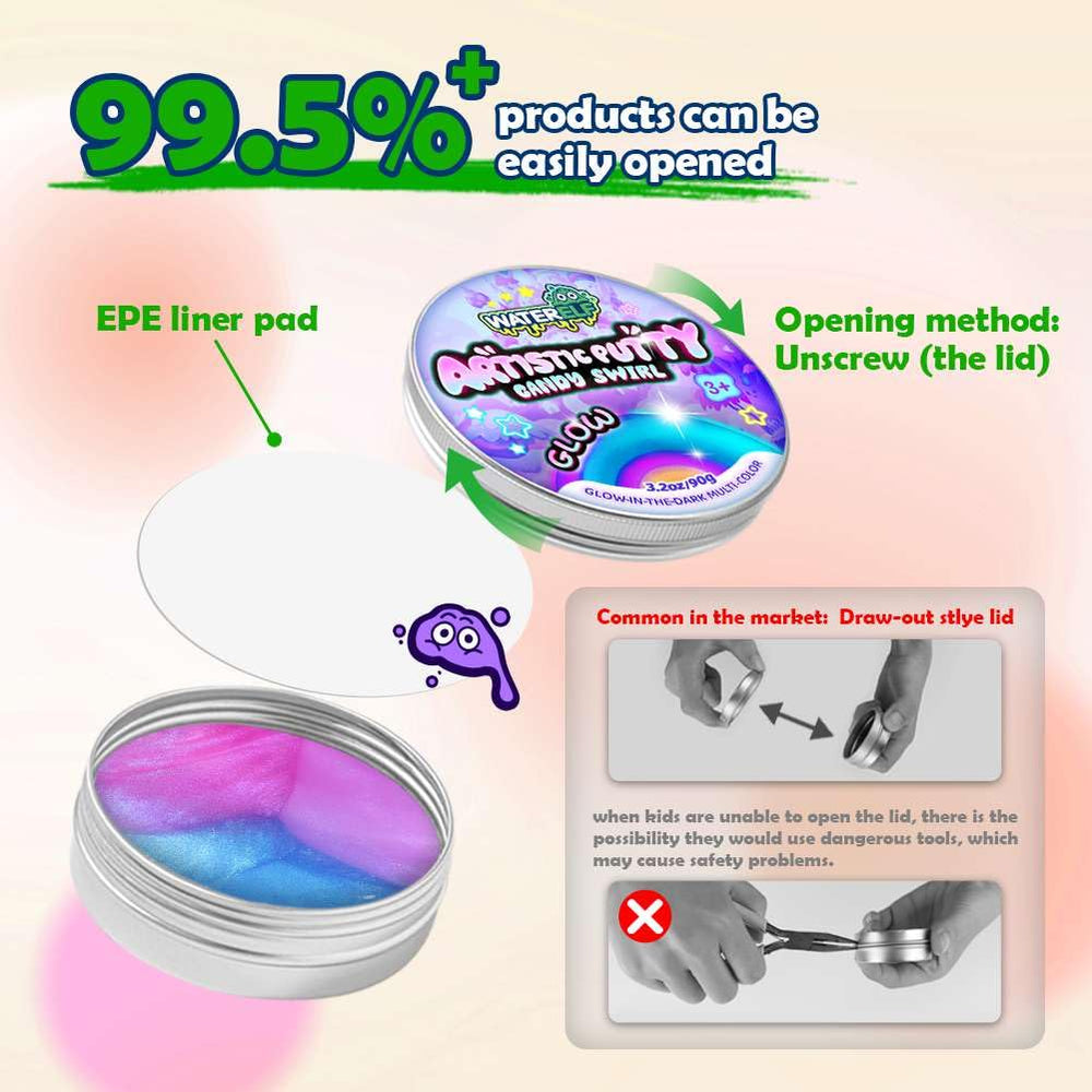 Waterelf Blue Glow Putty provides visual feedback during manipulation