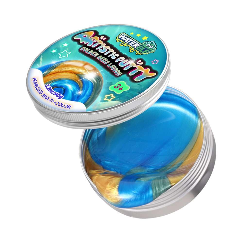 WATERELF Play Putty Gold tin for creative play and colorful exploration