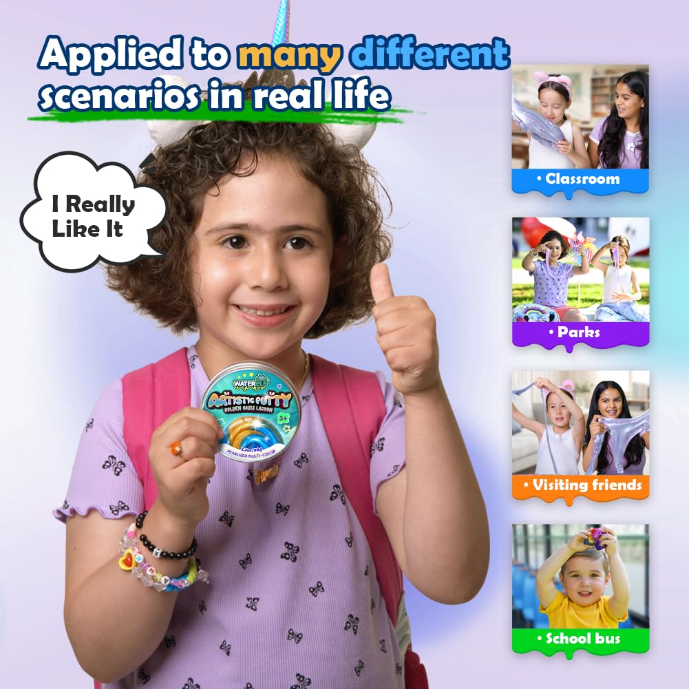 WATERELF Play Putty kid-friendly design fits school and home use