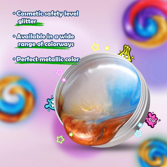 Waterelf Putty blue orange white tin showing colors for imagination