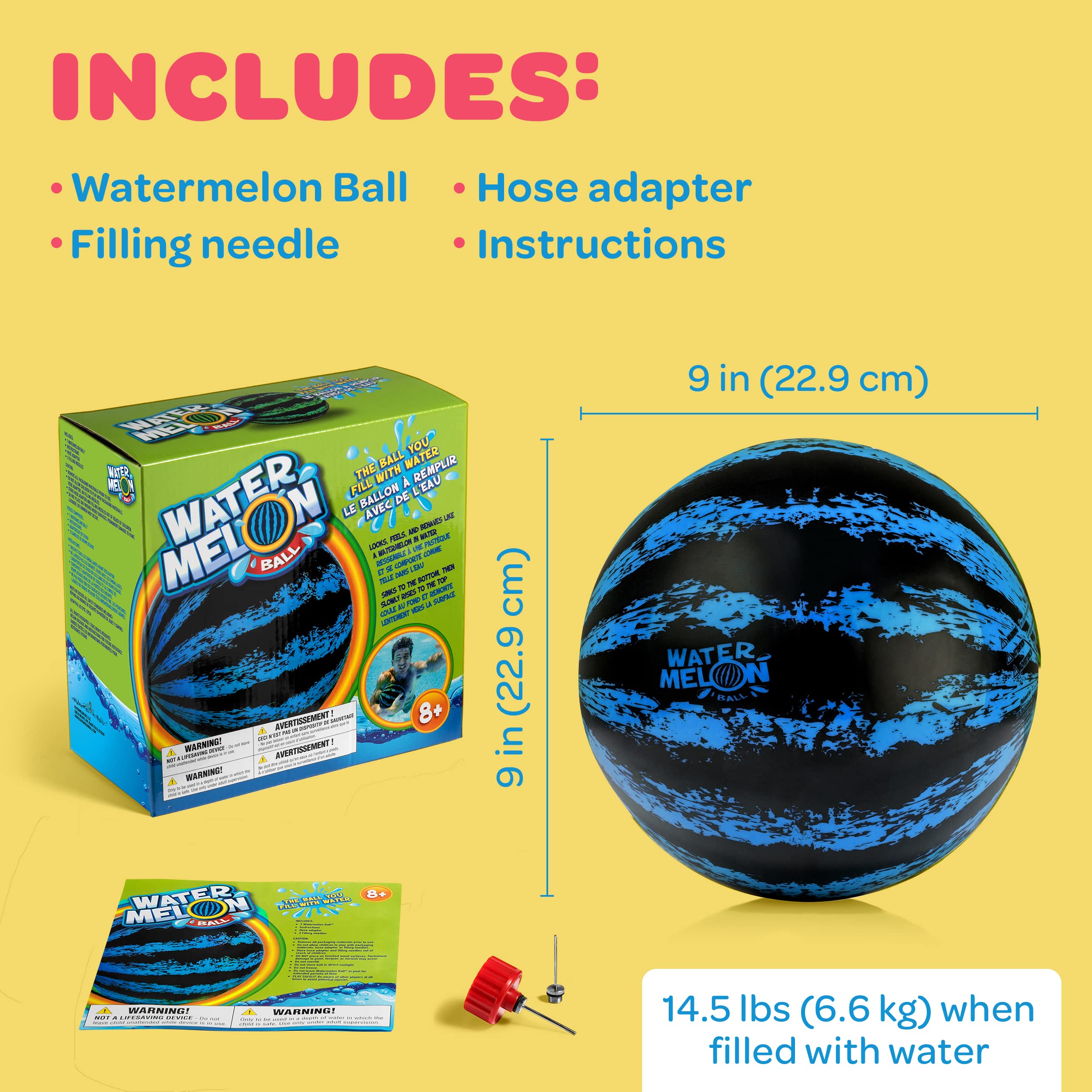Watermelon Ball durable PVC construction supports long-lasting pool play sessions.