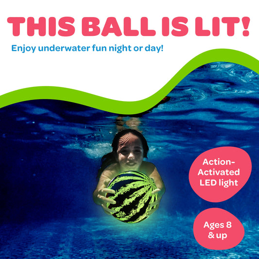 Watermelon Ball Lit inflation-deflation setup for quick pool play.