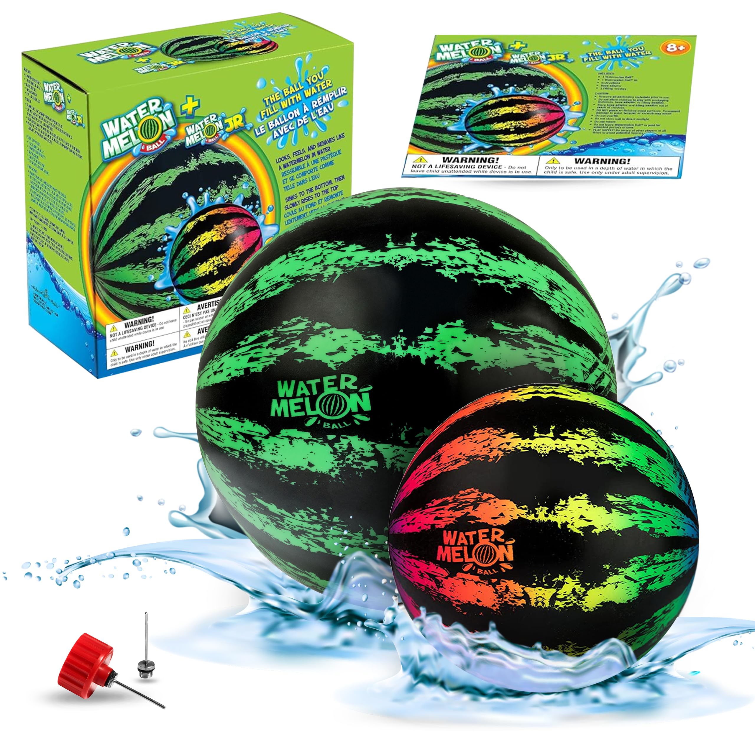Watermelon Ball 6.5-inch in pool for versatile family play and active water games.