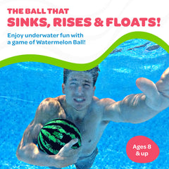 Watermelon Ball underwater-dribble action for engaging pool games and family fun