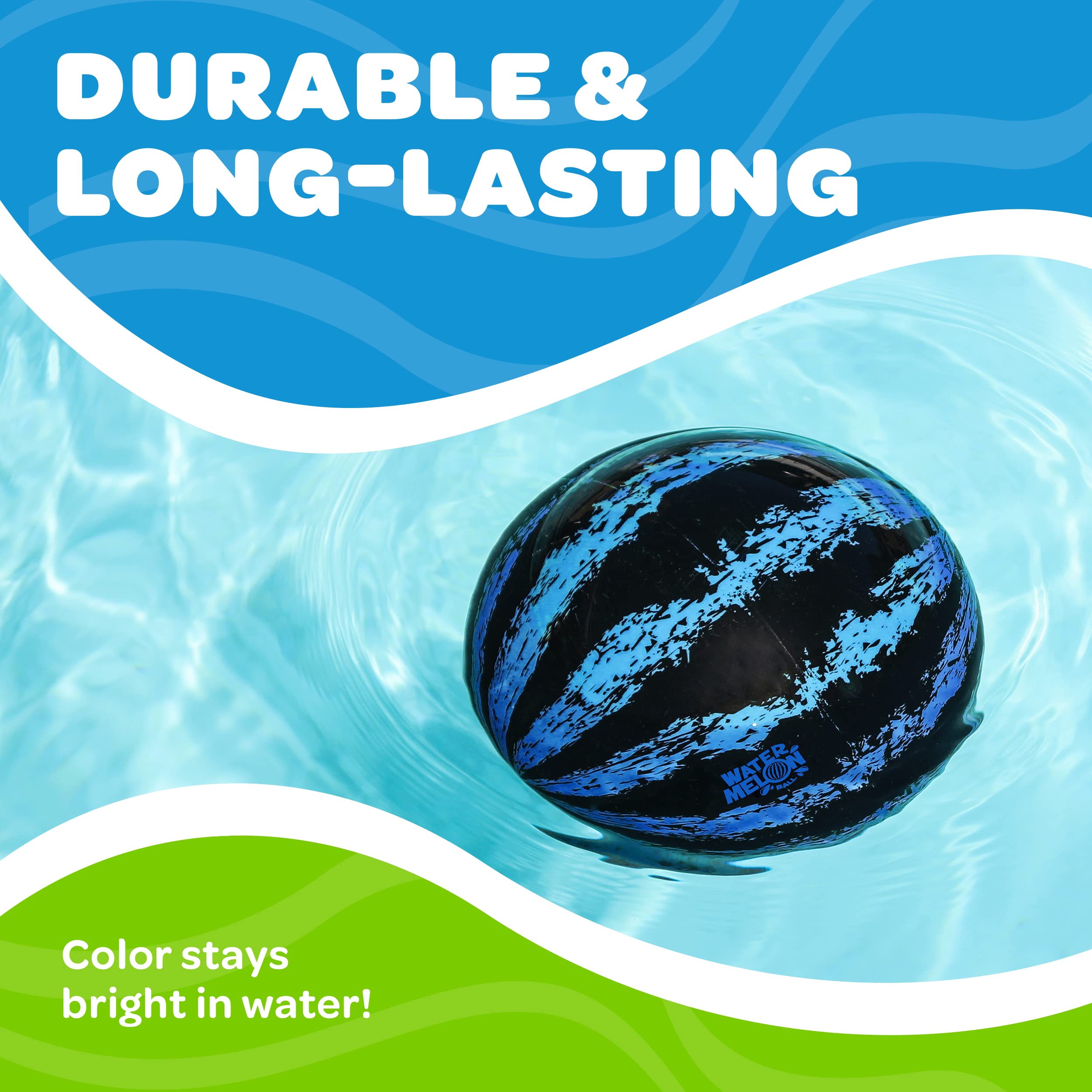 Watermelon Ball 9-inch diameter is easy to handle in water.