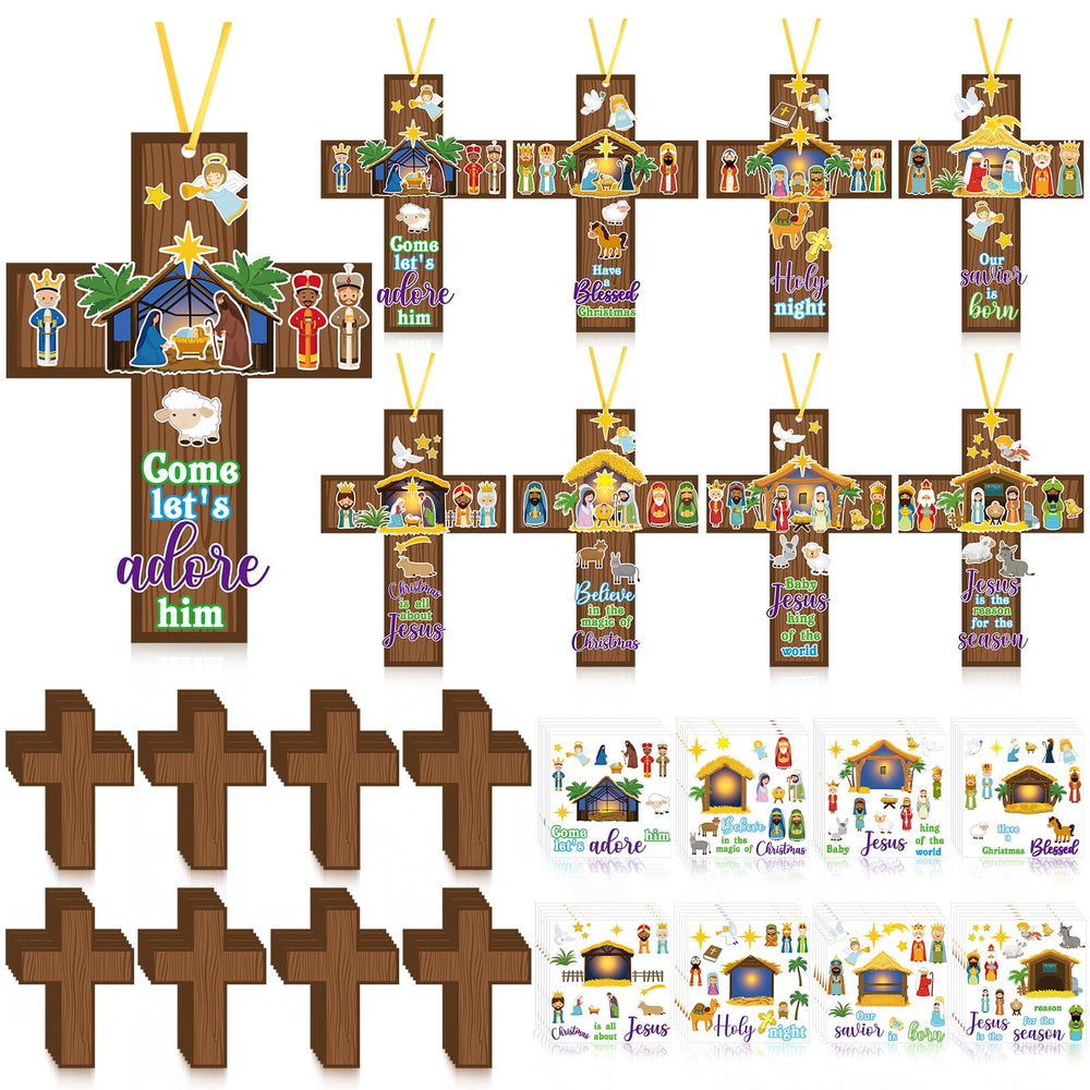 Watersay Christmas nativity cross kit ready for DIY ornament creation and classroom crafts
