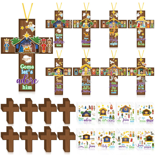Watersay Christmas nativity cross kit ready for DIY ornament creation and classroom crafts