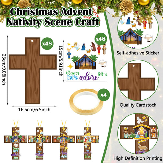 Watersay nativity scene stickers for easy self adhesive decoration on crosses
