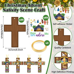 Watersay nativity scene stickers for easy self adhesive decoration on crosses
