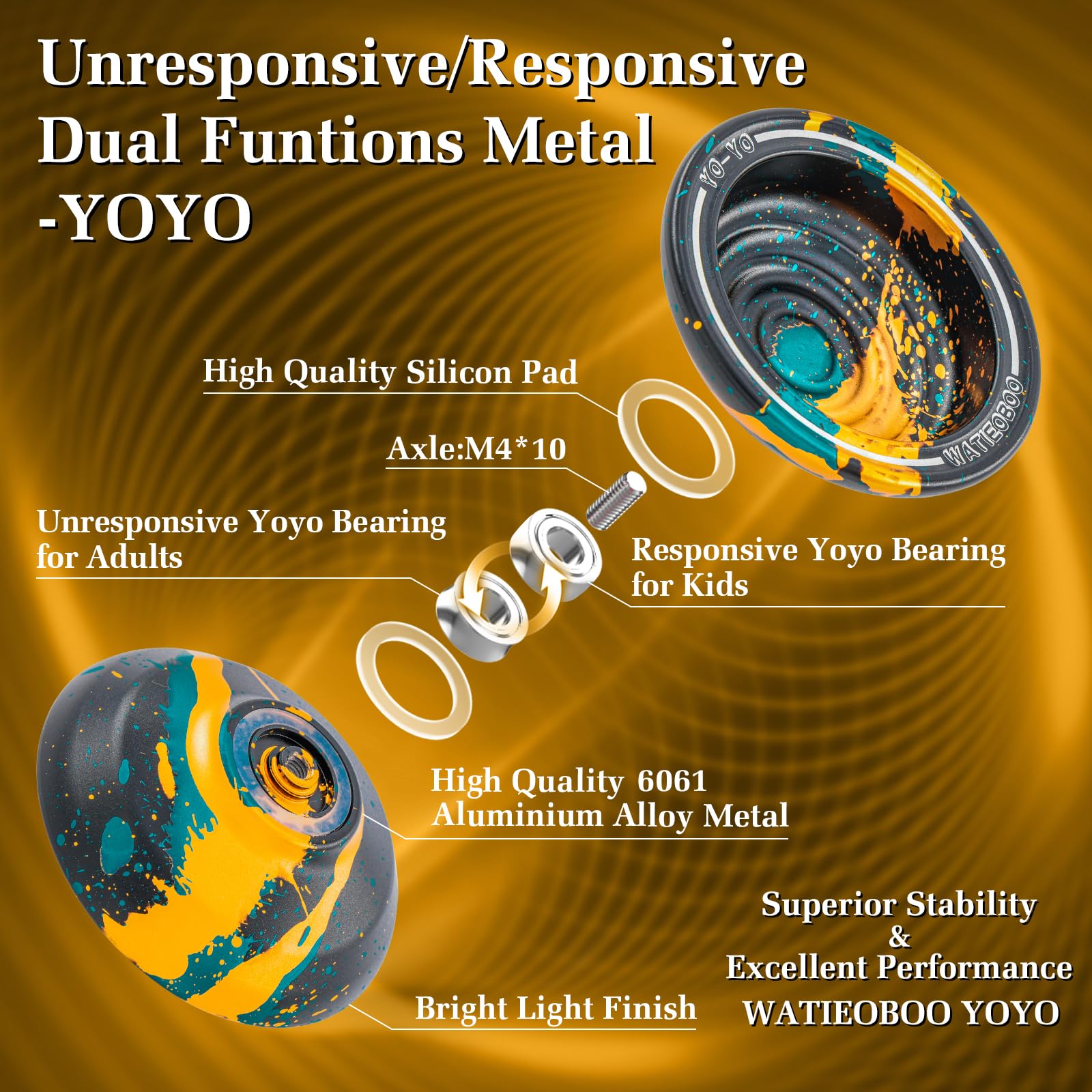 WATIEOBOO unresponsive trick yoyo supports stable high-speed moves