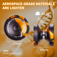 WATIEOBOO yoyo in black and gold color design stands out during tricks.