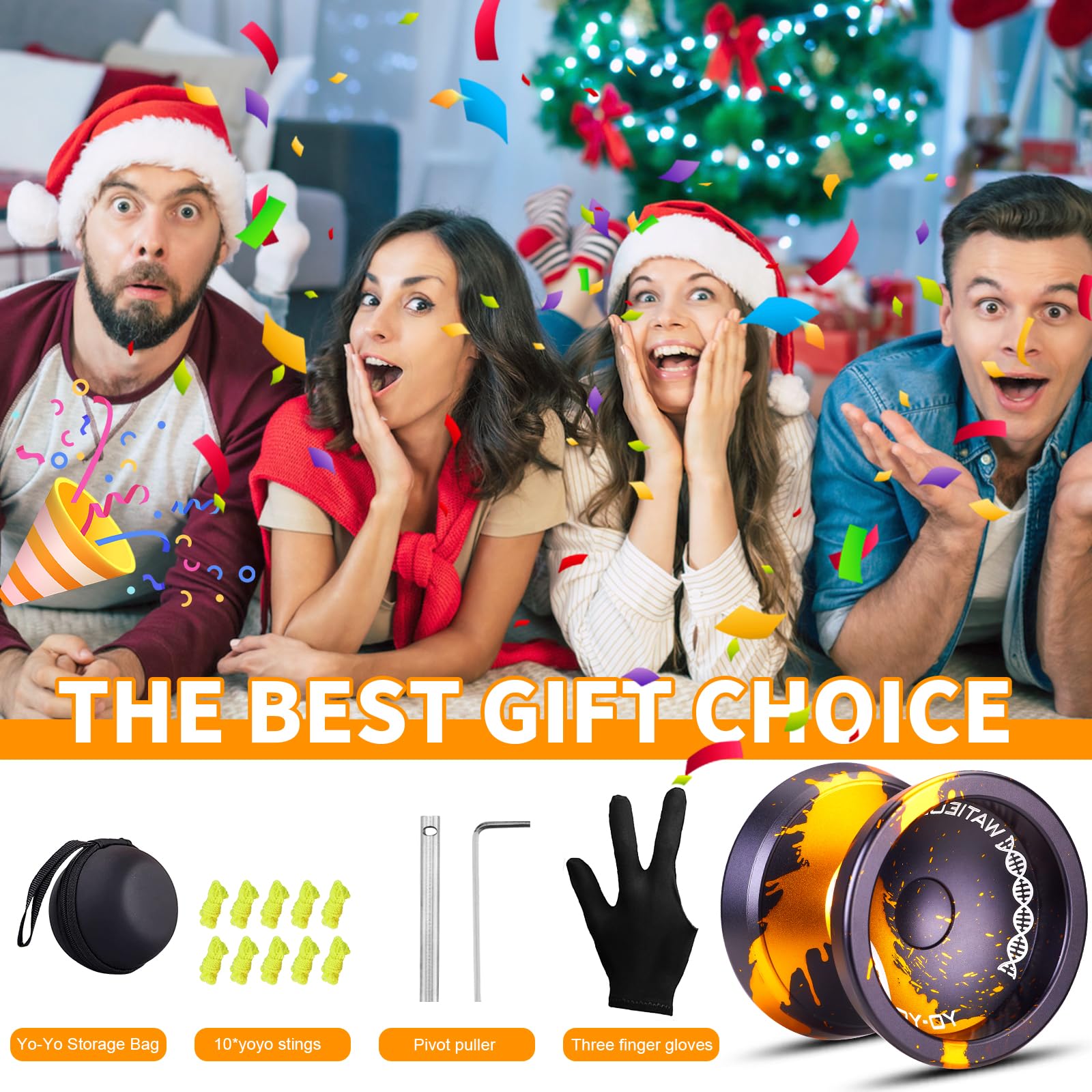 WATIEOBOO yoyo package includes strings, a bearing, and replacer.
