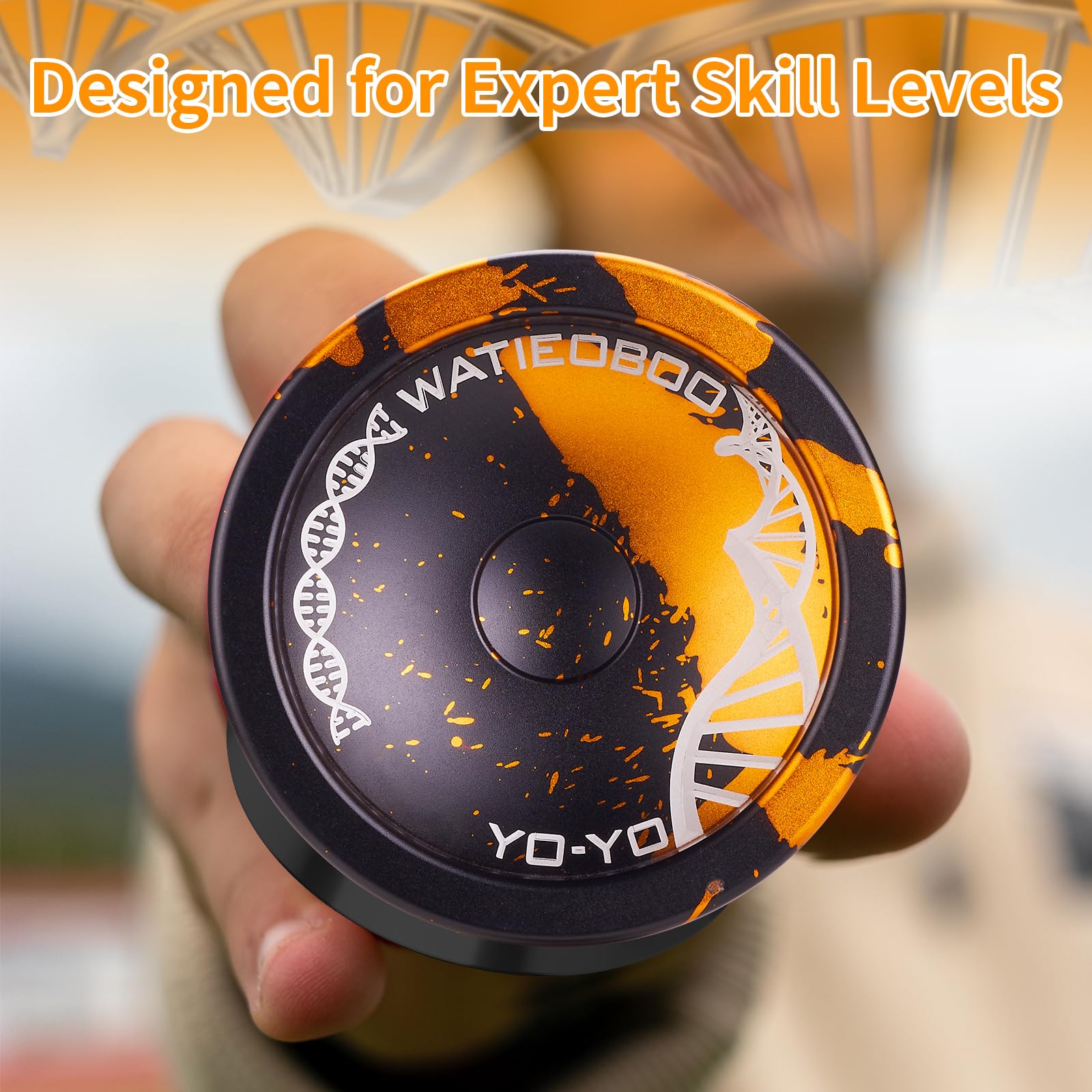 WATIEOBOO yoyo precision-balanced metal body weighs 65.3g with 57mm diameter.