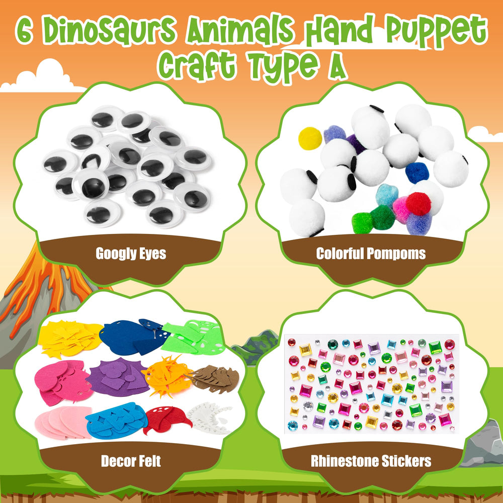 Watinc 6pcs hand puppets dinosaurs display vivid characters for imaginative storytelling