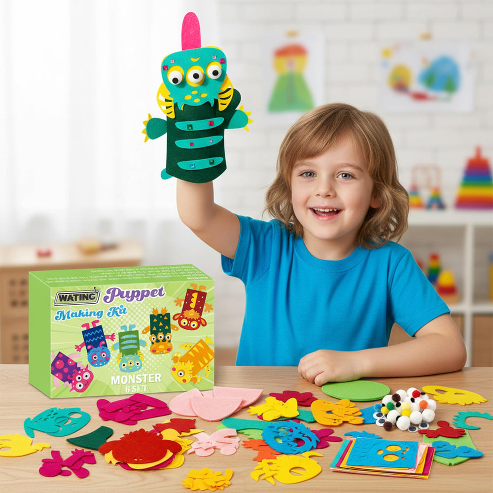 Guided DIY puppet assembly materials help kids build their characters confidently.