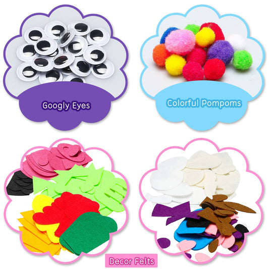WATINC pom-pom bundle for crafts and embellishments in puppet making