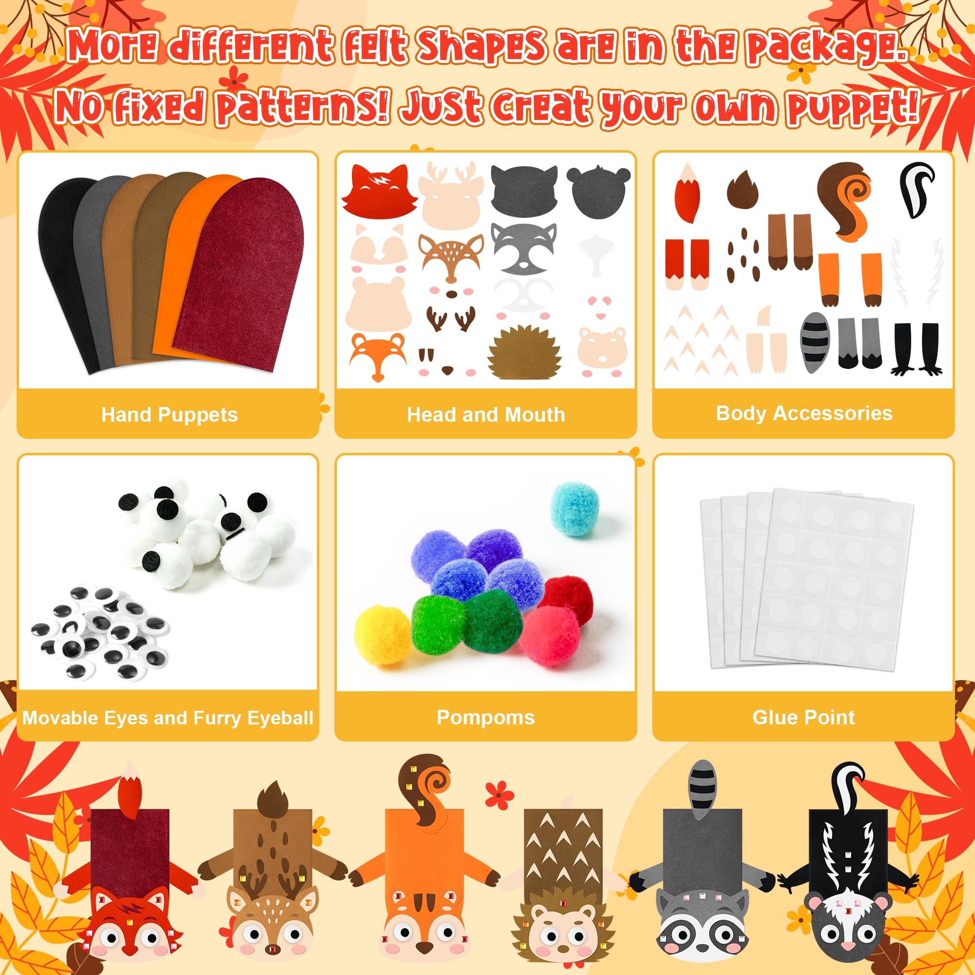 WATINC pom-poms and googly eyes bundle for colorful embellishments.