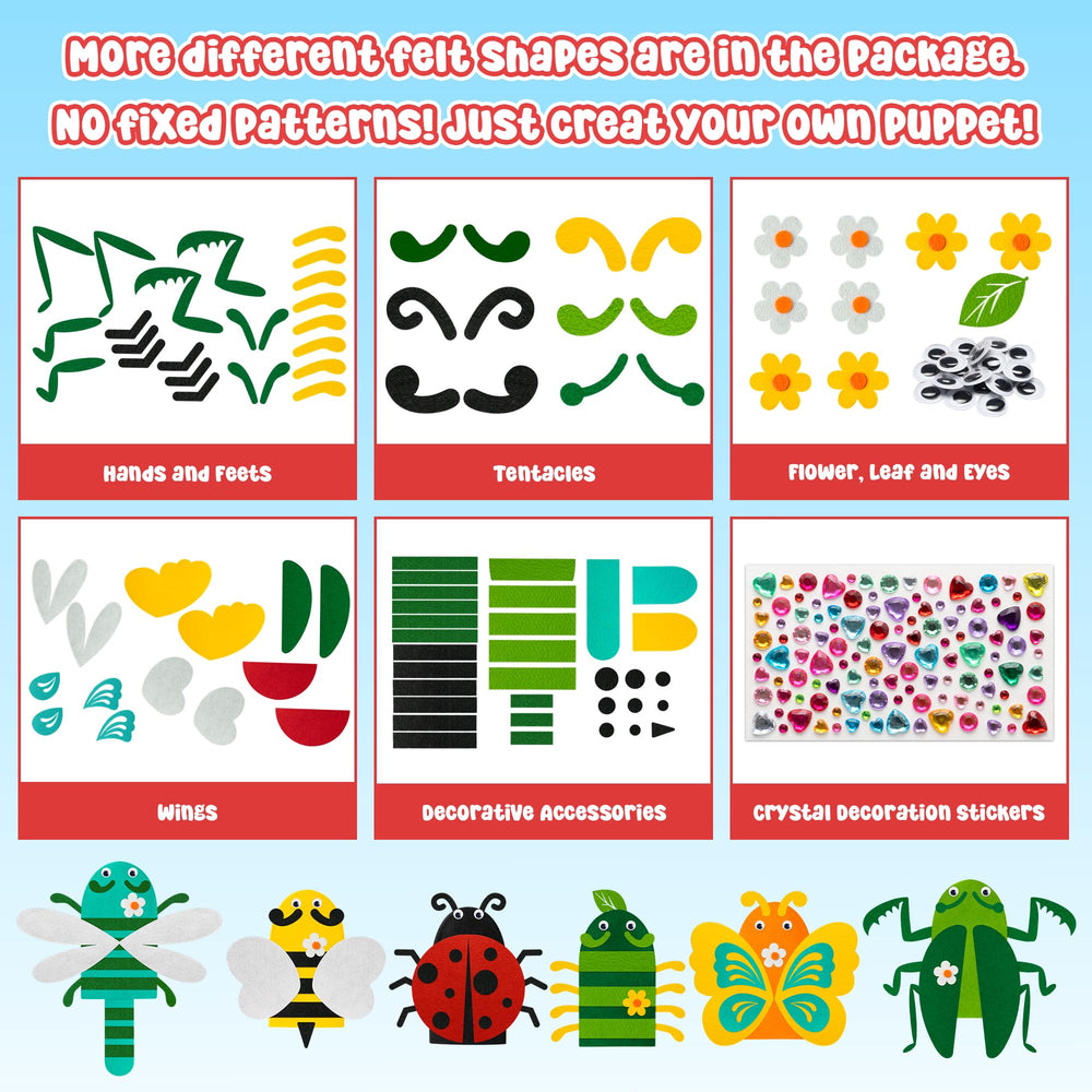 WATINC pompoms bundle adds colorful fluff for playful puppet accents.