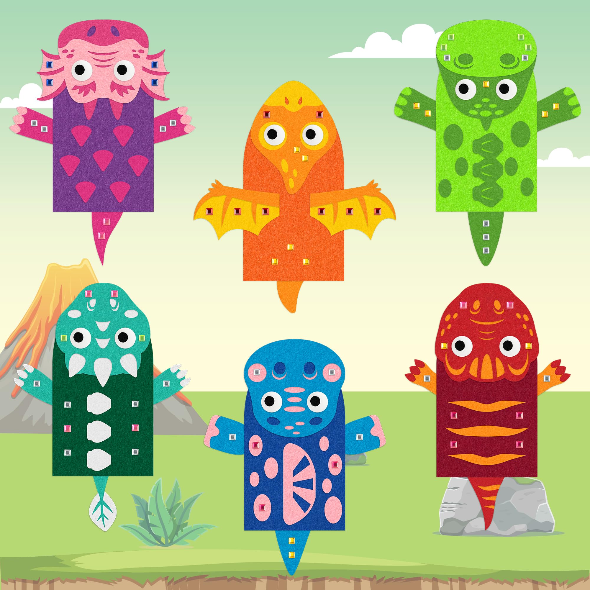 WATINC six color puppets invite kids to design characters