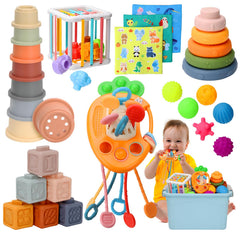 Wattne 7-in-1 Montessori pull-string toy for early motor development.