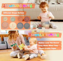 Wattne stacking cups for fine motor skill practice during bath or travel.