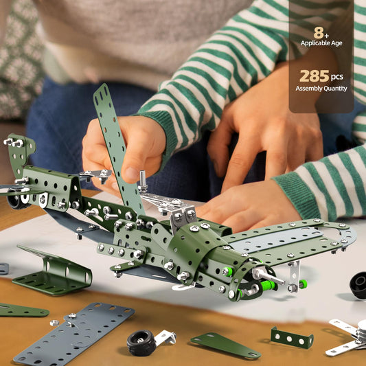 WATUDOU 285-pcs metal parts laid out for a satisfying building challenge