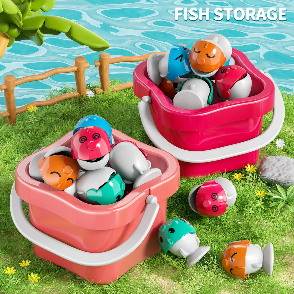 Eight fishing rods for kids to practice hand-eye coordination